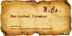 Marischek Csombor névjegykártya